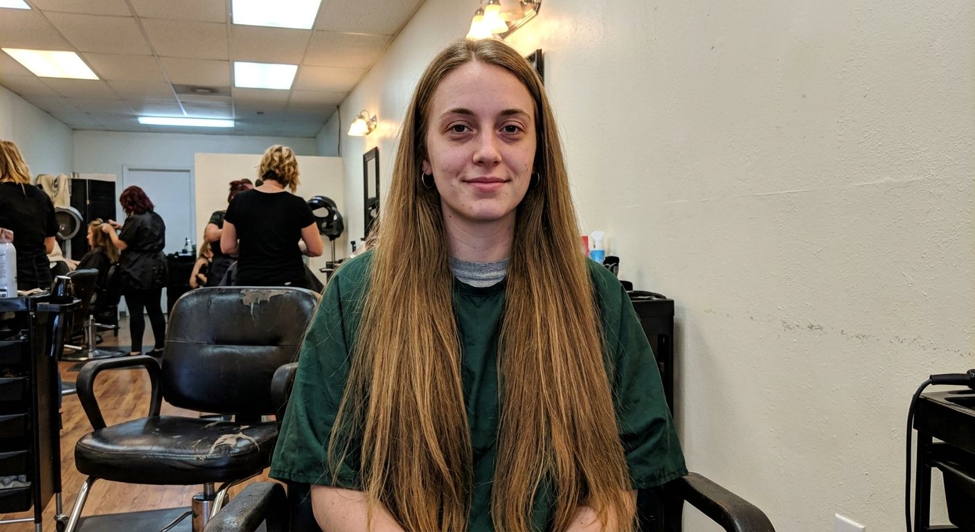 Client with long hair